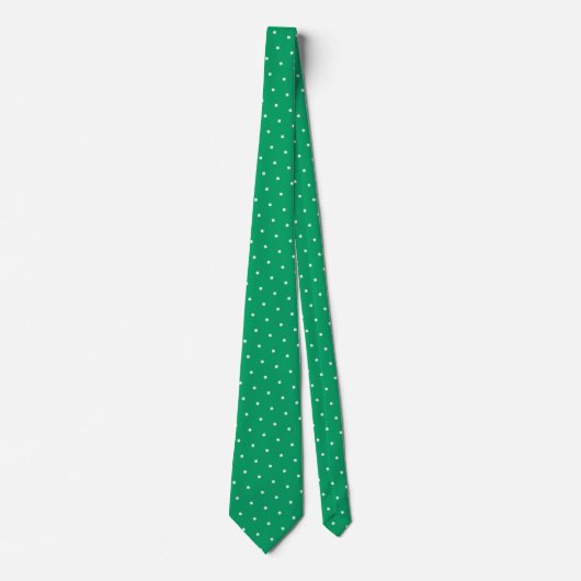 Modern Elegant Irish Shamrock Small Clover Patroon Stropdas (Voorkant)