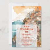 Modern Elegant Italië Bestemming Bruiloft Kaart (Voorkant)