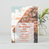 Modern Elegant Italië Bestemming Bruiloft Kaart (Staand voorkant)