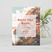 Modern Elegant Italië Bestemming Bruiloft Save The Date (Staand voorkant)