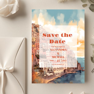 Modern Elegant Italië Bestemming Bruiloft Save The Date