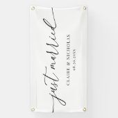 Modern Elegant Just Married Wedding Car Banner (Verticaal)