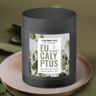 Modern elegant kaars product label met foto