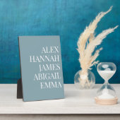 Modern Elegant Kinder Names Persoonlijke Familie Fotoplaat (Zijkant)