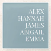 Modern Elegant Kinder Names Persoonlijke Familie Glazen Onderzetter (Voorkant)