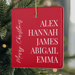 Modern Elegant Kinder Names Persoonlijke Familie Keramisch Ornament