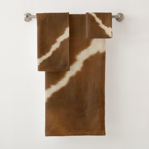 Modern Elegant Koe Faux Leather Collectie Bad Handdoek