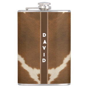 Modern Elegant Koe Faux Leather Collectie Heupfles