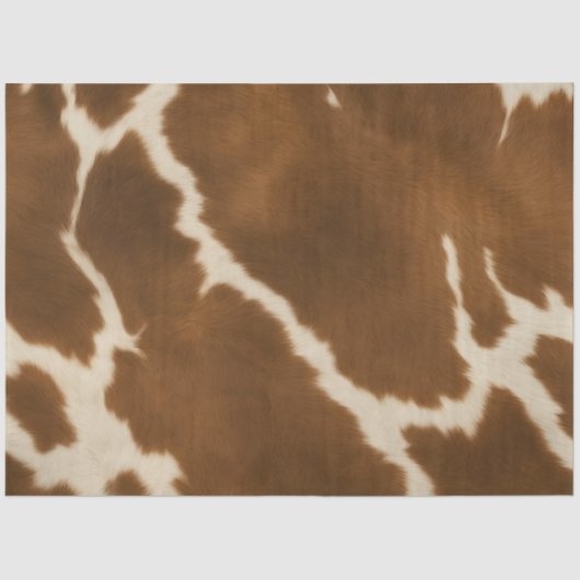 Modern Elegant Koe Faux Leather Collectie Tissuepapier (Voorkant)