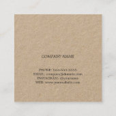 Modern Elegant Kraft Dark Floral Pattern Vierkante Visitekaartje (Achterkant)