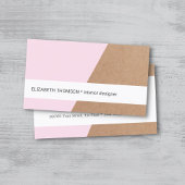 Modern Elegant Kraft Paper Roos White Geometric Visitekaartje