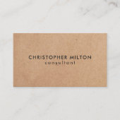 Modern Elegant Kraft Papier Zwart Consultant Visitekaartje (Voorkant)