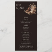 Modern Elegant Land Western- Bloemen Menu (Achterkant)