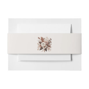 Modern Elegant Land Western- Bloemen Uitnodigingen Wikkel