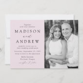 Modern Elegant Lavender Photo Wedding Kaart (Voorkant)