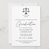 Modern Elegant Law Afstuderen Fotoaankondiging Kaart (Voorkant)