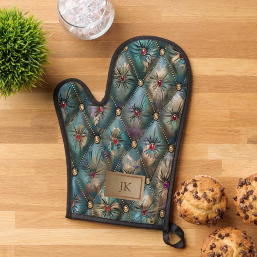 Modern Elegant  Leather Kleurrijke Diamanten Ovenwant (Top down)