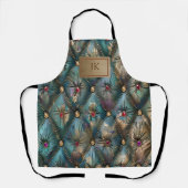 Modern Elegant  Leather Kleurrijke Diamanten Schort (Voorkant)