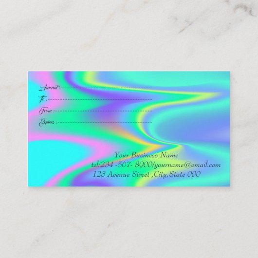 Modern elegant Lijst, Gold Confetti Holographic Kortingskaartje (Achterkant)