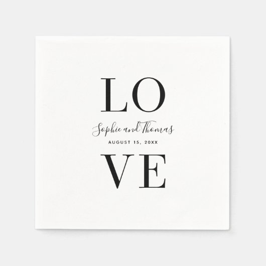 Modern Elegant Love Wedding Servet (Voorkant)