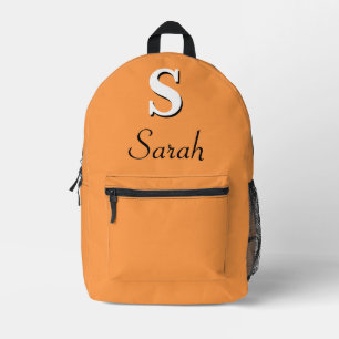 Modern Elegant Lucky Oranje Monogram Bedrukte Rugzak