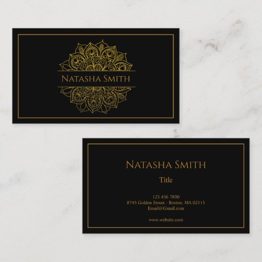 Modern Elegant Lux Gold Visitekaartje (Voorkant / Achterkant)