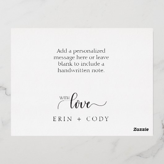 Modern & Elegant Marbled gouden folie dank u kaart (Achterkant)