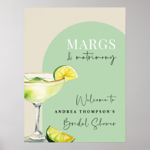 Modern Elegant Margs en Matrimony Vrijgezellenfees Poster