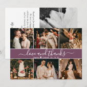 Modern Elegant Mauve Typography Photo Collage Bedankkaart (Voorkant / Achterkant)