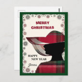 Modern Elegant Merry Kerstmis Briefkaart (Voorkant / Achterkant)