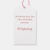 Modern Elegant Merry-kerstscript Cadeaulabel (Achterkant)