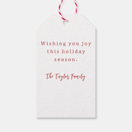 Modern Elegant Merry-kerstscript Cadeaulabel (Achterkant)