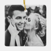 Modern Elegant met kerstrood Keramisch Ornament (Voorkant)