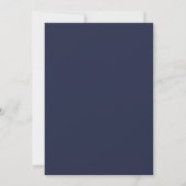 Modern Elegant Midnight Blue script Trouwen Kaart (Achterkant)