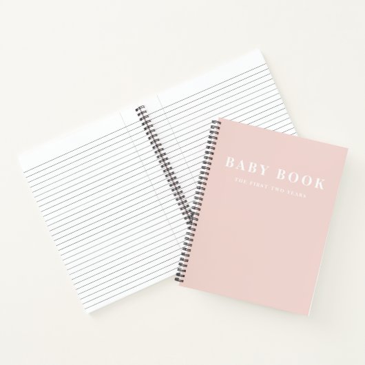 Modern Elegant Minimaal Pastel Roze Baby Boek (Binnen)