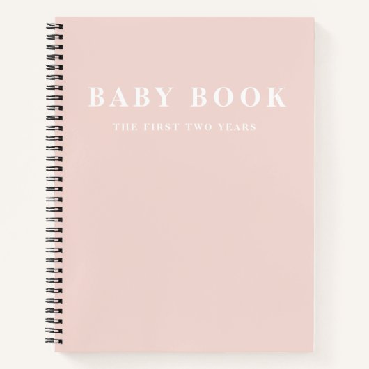 Modern Elegant Minimaal Pastel Roze Baby Boek (Voorkant)