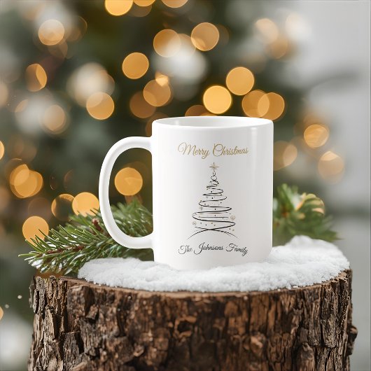 Modern Elegant Minimal Christmas Tree Mug