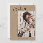 Modern Elegant Minimal Kraft 1 Foto Afstuderen Aankondiging (Voorkant)