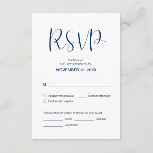 Modern Elegant Minimal, RSVP, Gold Font, reageren Informatiekaartje