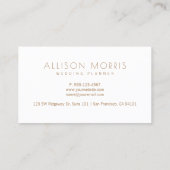 Modern Elegant Minimal Wedding Event Planner Visitekaartje (Achterkant)