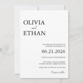 Modern Elegant Minimal Wedding Invitation (Devant)