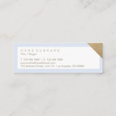 Modern Elegant Minimalist Gold Accent Pastel Blue Mini Visitekaartje (Achterkant)