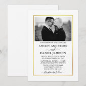 Modern Elegant Minimalist Photo BW Wedding Kaart (Voorkant / Achterkant)