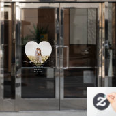 Modern Elegant Minimalist Photo Weddenschap Welkom Raamsticker (Kantoordeur)