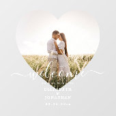 Modern Elegant Minimalist Photo Weddenschap Welkom Raamsticker (Vel)