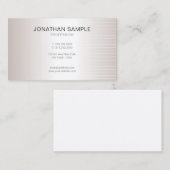 Modern Elegant Minimalist Plain Faux Silver Luxury Visitekaartje (Voorkant / Achterkant)