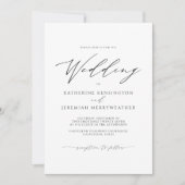 Modern Elegant Minimalist Script Wedding Kaart (Voorkant)