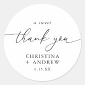 Modern Elegant Minimalist Wedding Ronde Sticker (Voorkant)
