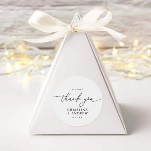 Modern Elegant Minimalist Wedding Ronde Sticker