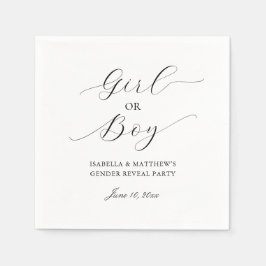 Modern Elegant Minimalistisch Gender Reveal Party Servet